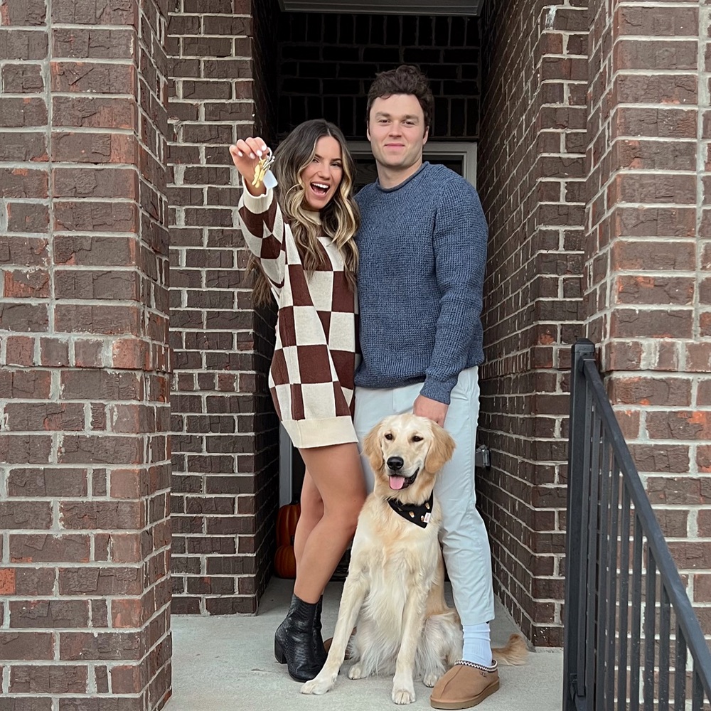 Checkered brown Sweater Dress